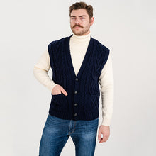 Load image into Gallery viewer, Men&#39;s V-Neck Irish Knit Vest
