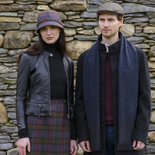 Load image into Gallery viewer, Wine Plaid Irish Tweed Ladies Cap
