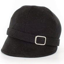 Load image into Gallery viewer, Black Tweed Ladies Irish Flapper Hat
