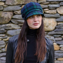 Load image into Gallery viewer, Blue Plaid Irish Tweed Newsboy Hat
