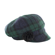 Load image into Gallery viewer, Blue Plaid Irish Tweed Newsboy Hat
