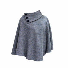 Load image into Gallery viewer, Ladies Tweed Grey Poncho Cape
