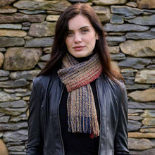 Load image into Gallery viewer, Irish Grey Rainbow Wool Ladies Scarf
