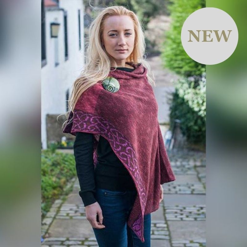 Raspberry Celtic Knot Ladies Poncho