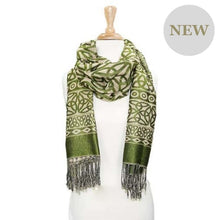 Load image into Gallery viewer, Green Book of Kells Irish Scarf
