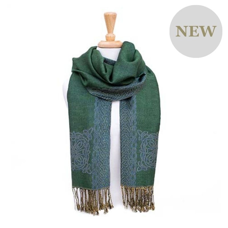 Emerald Green Celtic Knot Irish Ladies Scarf