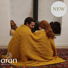 Load image into Gallery viewer, Patchwork Knit Traditional Irish Wool Throw
