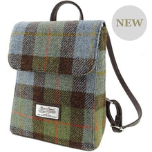 Load image into Gallery viewer, Green Plaid Harris Tweed Backpack
