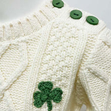 Load image into Gallery viewer, Kids Irish Knit Sweater with Shamrock
