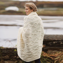 Load image into Gallery viewer, Irish Diamond Knit Merino Wool Throw
