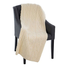 Load image into Gallery viewer, Irish Diamond Knit Merino Wool Throw
