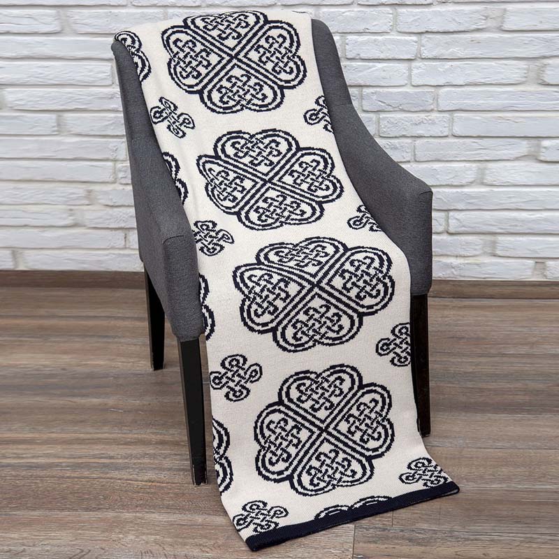 Celtic Spiral Knit Wool Throw
