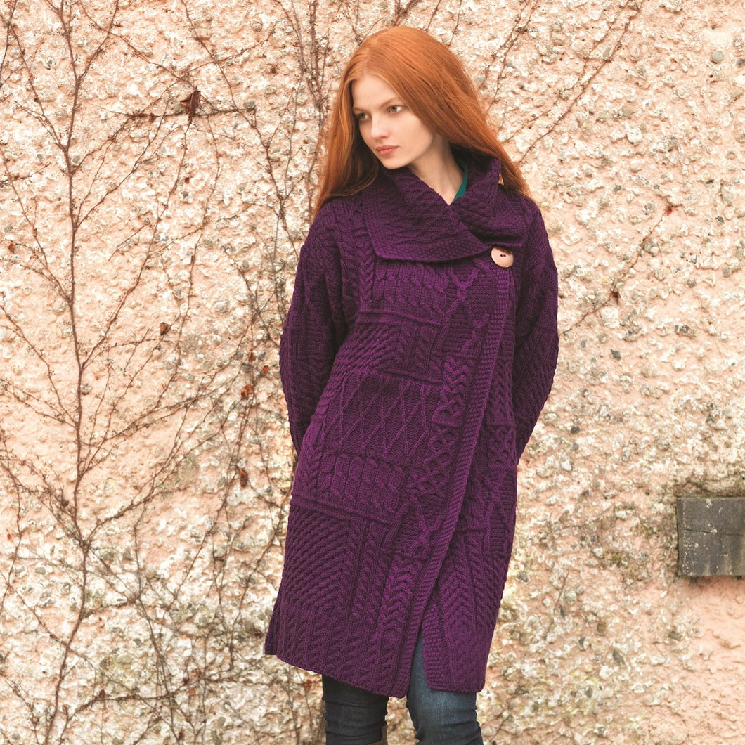 SAOL Single Button Aran Cardigan SA815 TaraIrishClothing.com
