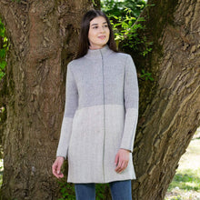 Load image into Gallery viewer, SAOL Grey Ladies Irish Wool Herringbone Cardigan AWL320 Navy TaraIrishClothing.com
