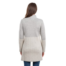 Load image into Gallery viewer, Reverse SAOL Grey Ladies Irish Wool Herringbone Cardigan AWL320 Navy TaraIrishClothing.com
