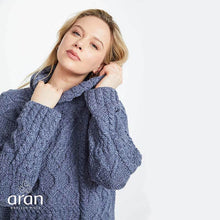 Load image into Gallery viewer, Oversized Patchwork Aran Sweater in Denim Color Tara Irish Clothing
