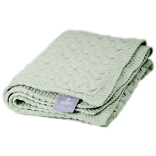 Load image into Gallery viewer, Soft Green Aran Knit Wool Irish Blanket Throw Tara Irish Clothing
