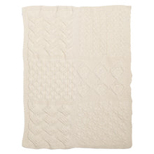 Load image into Gallery viewer, Aran Woollen Mills	SuperSoft Merino Knit Patch Cot Throw B659373 tarairishclothing.com
