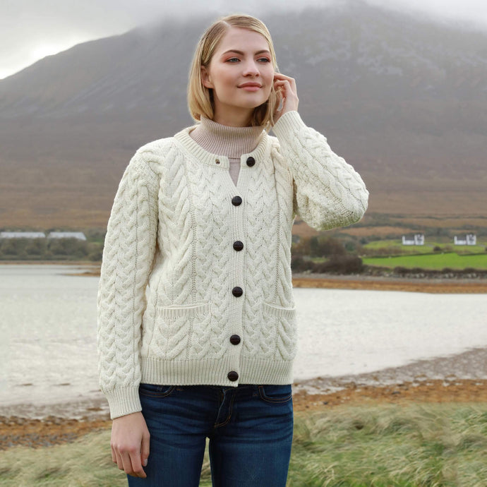 Carraig Donn Ladies Merino Lumber Jacket White TaraIrishClothing.com
