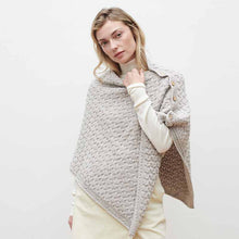 Load image into Gallery viewer, Merino Irish Poncho with Side Buttons
