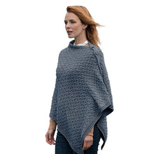 Load image into Gallery viewer, Merino Irish Poncho with Side Buttons
