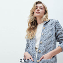 Load image into Gallery viewer, B940 Ireland Boyfriend Blue Wool Cardigan Tara Irish Clothing
