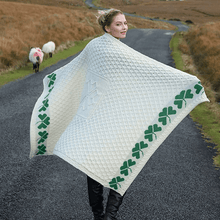 Load image into Gallery viewer, Merino Wool Irish Shamrock Blanket Tara Irish Clothing

