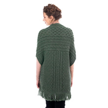 Load image into Gallery viewer, Back SAOL Army Green Aran Wrap Cardigan ML104 TaraIrishClothing.com
