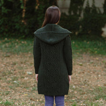 Load image into Gallery viewer, Ladies Hooded Honeycomb Cable Aran Coat
