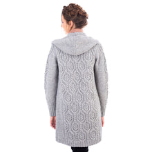 Load image into Gallery viewer, SAOL Beautiful Stone Color Hooded Cable Coat ML116 Grey TaraIrishClothing.com
