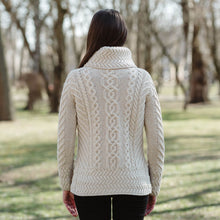 Load image into Gallery viewer, SAOL Traditional Ladies Aran Sweater Parsnip ML117-109 Reverse tarairishclothing.com
