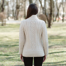Load image into Gallery viewer, Reverse Ladies Parsnip Irish Aran Jacket ML136-109 Tara Irish Clothing
