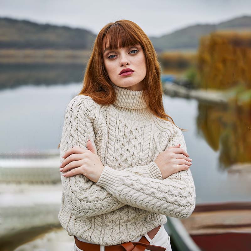 Irish Turtleneck Women's Sweater
