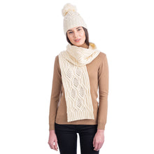 Load image into Gallery viewer, SAOL Irish Merino Wool Diamond Scarf ML252 TaraIrishClothing.com
