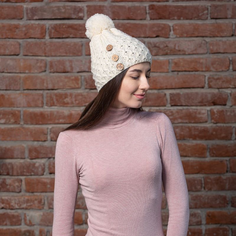 Irish Buttons Merino Wool Hat