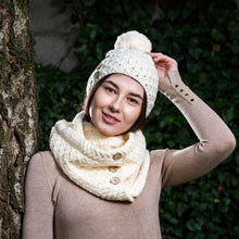 Load image into Gallery viewer, Irish Snood Scarf with Buttons
