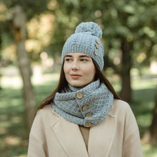 Load image into Gallery viewer, Irish Snood Scarf with Buttons
