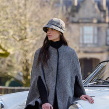 Load image into Gallery viewer, Irish Tweed Grey Herringbone Flapper Hat
