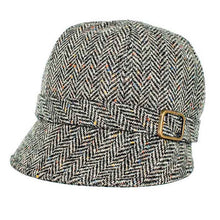 Load image into Gallery viewer, Irish Tweed Grey Herringbone Flapper Hat
