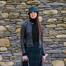 Load image into Gallery viewer, Irish Tweed Flapper Hat in Blue Plaid
