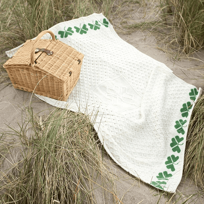 Merino Wool Irish Shamrock Blanket Lifestyle
