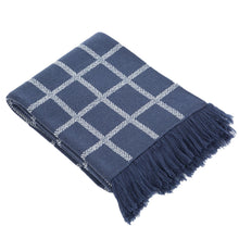 Load image into Gallery viewer, NT202-204-OS Oxford Blue Multi - Check Merino Wool Throw
