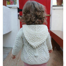 Load image into Gallery viewer, Reverse Merino Wool Baby Aran Sweater with Hood Tara Irish Clothing
