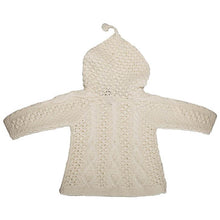 Load image into Gallery viewer, Merino Wool Baby Aran Sweater with Hood Full View Back Tara Irish Clothing
