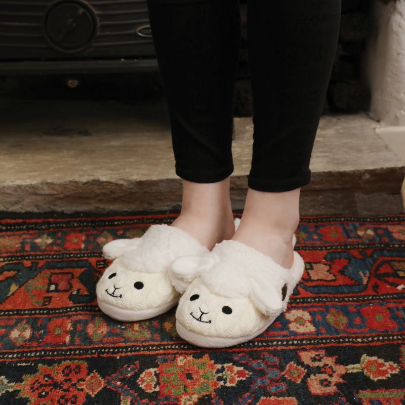 Sheep Knit Aran Slippers