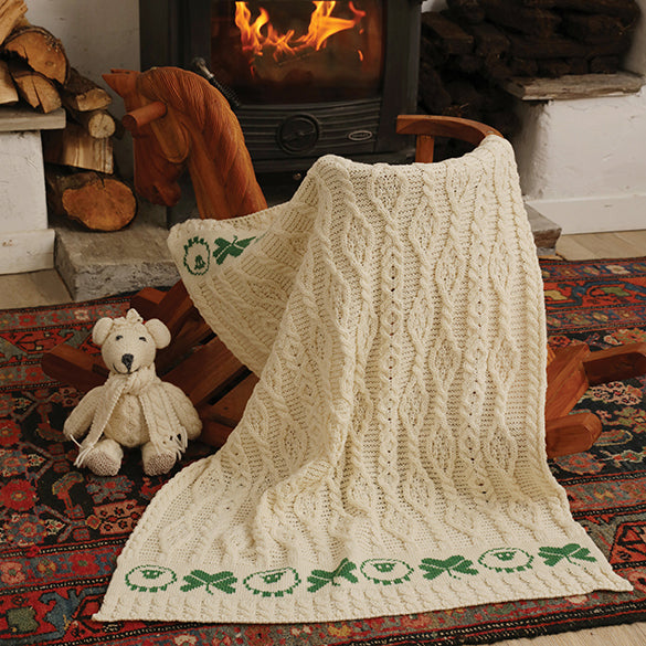 SAOL Baby Shamrock Blanket Merino Wool SA448283 tarairishclothing.com