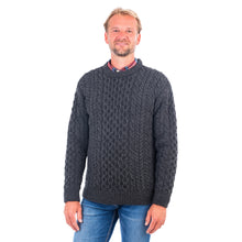 Load image into Gallery viewer, SAOL Charcoal Thick Hand Knit Irish Aran Sweater SA823 TaraIrishClothing.com
