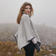 Load image into Gallery viewer, AWL318 Ladies Herringbone Irish Poncho Grey Tara Irish Clothing

