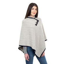 Load image into Gallery viewer, AWL318 Ladies Herringbone Irish Poncho Grey Tara Irish Clothing

