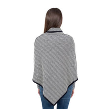Load image into Gallery viewer, AWL318 Ladies Herringbone Irish Poncho Navy Tara Irish Clothing
